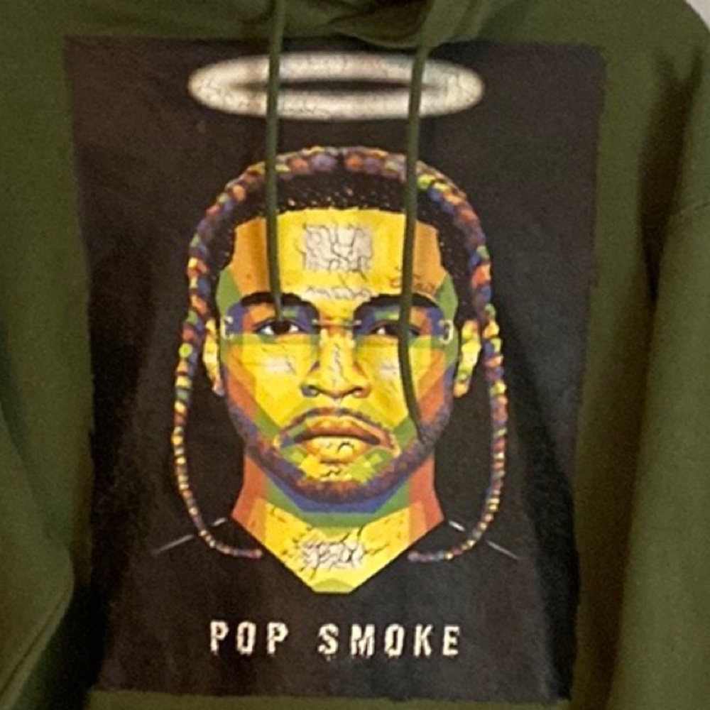 Pop Smoke Three Layer Cross sz M Hoodie - Picture 2 of 8